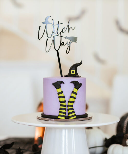 Halloween Cake Witch Legs and Hat