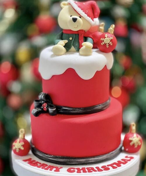 Christmas Teddy Bear Cake in UAE