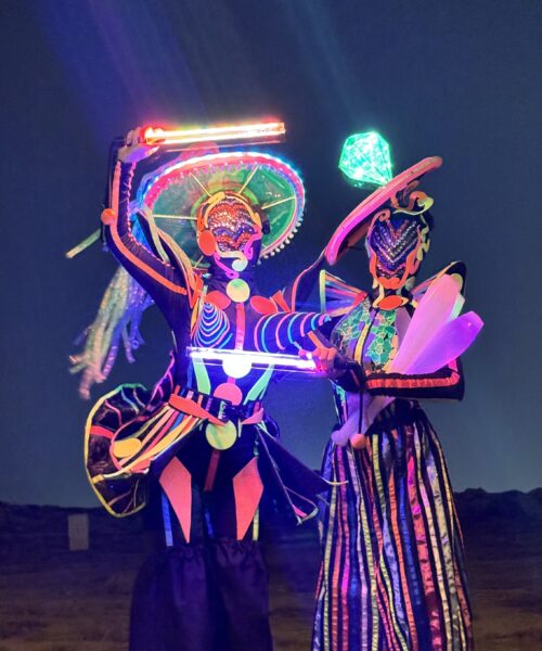 Neon Fantasy Stilt Walker in UA
