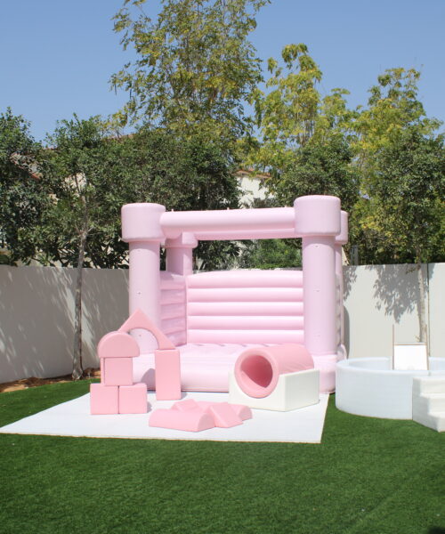 Mini Soft Play Package + Bouncy Castle Pink